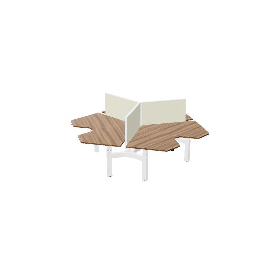 Wing 120 cm (3x) (Bladdecor: EP - Caramel Walnut | Pootkleur : Wit | Screen Type: MS - MyScreen small (100cm) | Hoogte : 60cm | Framekleur : Geen kleur | Range: Harmony | Kleur: 900)