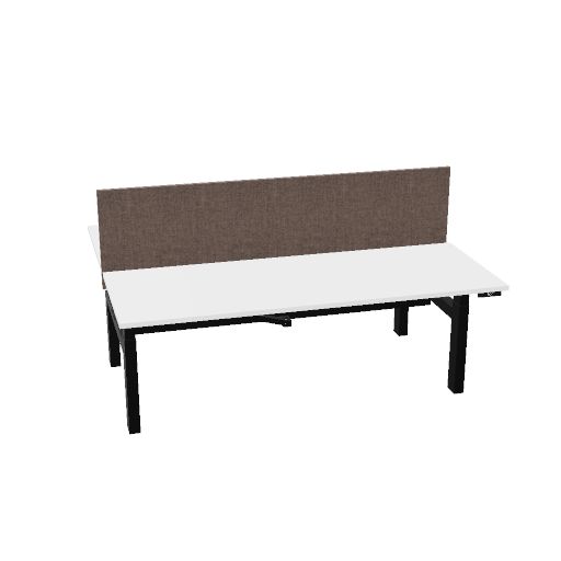 200x75cm + 200x75cm (duo bureau) (Bladdecor: Wit | Pootkleur : Zwart)