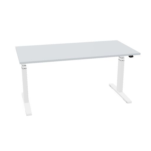 160x80cm (single bureau) (Bladdecor: Grijs | Pootkleur : Wit)