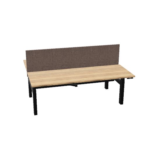 200x75cm + 200x75cm (duo bureau) (Bladdecor: DF - Natural Halifax Oak | Pootkleur : Zwart)