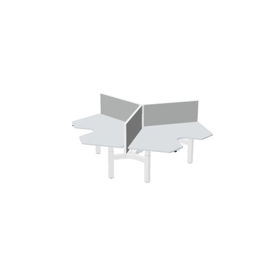 Wing 120 cm (3x) (Bladdecor: Grijs | Pootkleur : Wit | Screen Type: MW - MyScreen wide (120cm) | Hoogte : 56cm | Framekleur : Zilver | Range: 80 - Fiji | Kleur: 06 Oscar (YA307))