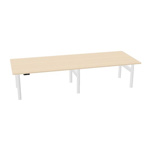 Workways zit-sta (Maat: 320x120 cm | Tafelblad kleur: 0E - Licht eiken | poten: Wit)