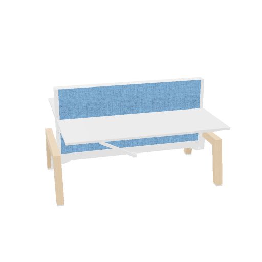 Max Hybrid 2x 180x75cm (Poot type: Hout | Pootkleur : Essen | Framekleur : Wit | Bladdecor: Wit | Range: Harmony | Kleur: 604 | Priceclass: Stofgroep 1 | Verstelbaarheid: Hoogte instelbaar)