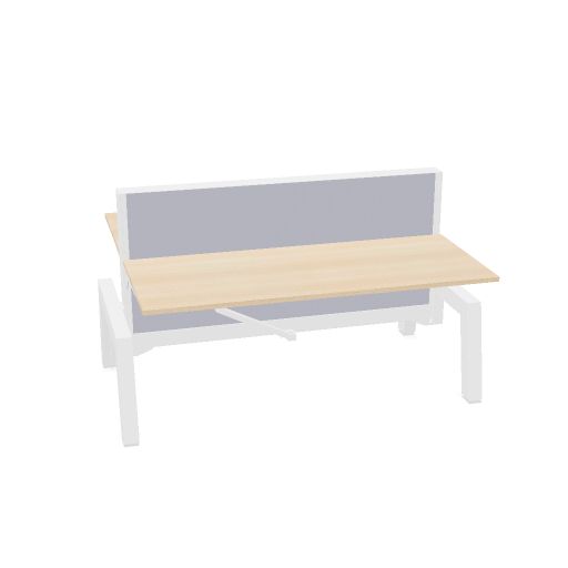 Max Hybrid 2x 180x75cm (Poot type: Gelakt | Pootkleur : Wit | Framekleur : Wit | Bladdecor: Gebleekt eiken | Range: 80 - Fiji | Kleur: 10 Puffer (YA303) | Priceclass: Stofgroep 1 | Verstelbaarheid: E-drive Zit-sta)