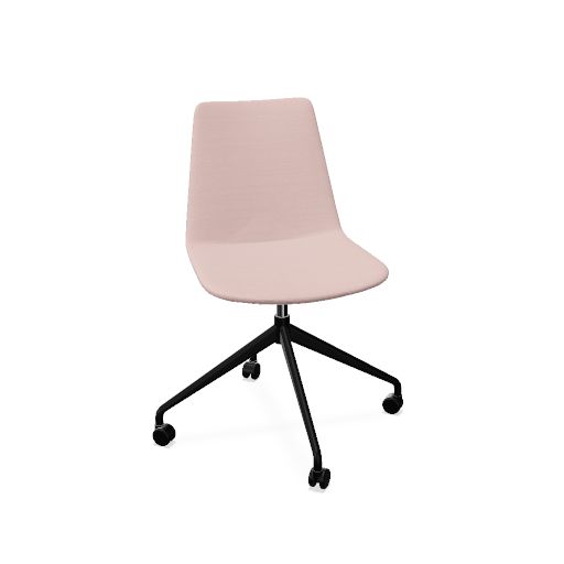 Lyon stoel met draaionderstel met wielen (Range: 12 - Era | Kleur: 22 CSE24 Date | Priceclass: Stofgroep 1 | Frame kleur: Zwart)