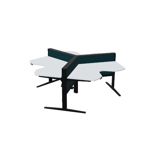 MAX T-Range wing 120cm (cluster van 3) (Pootkleur : Zwart | Bladdecor: Grijs | Range: 80 - Fiji | Kleur: 16 Pleco (YA313) | Priceclass: Stofgroep 1 | Verstelbaarheid: E-drive Zit-sta)
