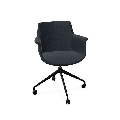 York stoel met draaionderstel met wielen (Range: Harmony | Kleur: 603 | Priceclass: Stofgroep 1 | Frame kleur: Zwart)