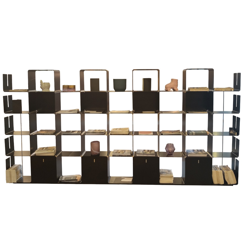 C-wave bookcase; H1873 x W3754mm; black ral9005