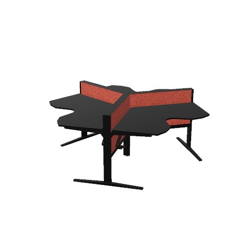 MAX T-Range wing 120cm (cluster van 3) (Pootkleur : Zwart | Bladdecor: Zwart | Range: Harmony | Kleur: 300 | Priceclass: Stofgroep 1 | Verstelbaarheid: Hoogte instelbaar)