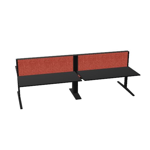 MAX T-Range 160x75cm + 160x75cm (cluster (Pootkleur : Zwart | Bladdecor: Zwart | Range: Harmony | Kleur: 300 | Priceclass: Stofgroep 1 | Verstelbaarheid: Hoogte instelbaar)