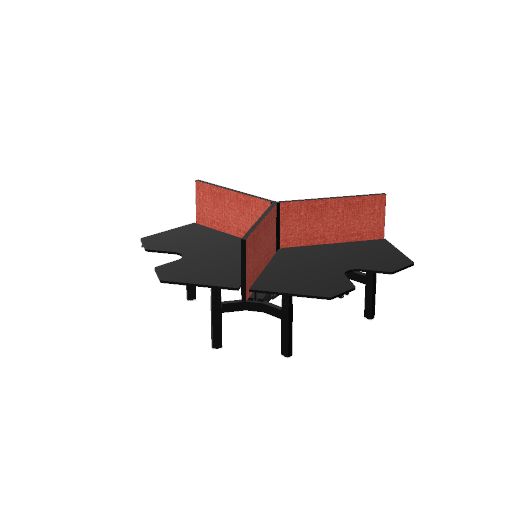 Wing 120 cm (3x) (Bladdecor: Zwart | Pootkleur : Zwart | Screen Type: MW - MyScreen wide (120cm) | Hoogte : 60cm | Framekleur : Zwart | Range: Harmony | Kleur: 300)