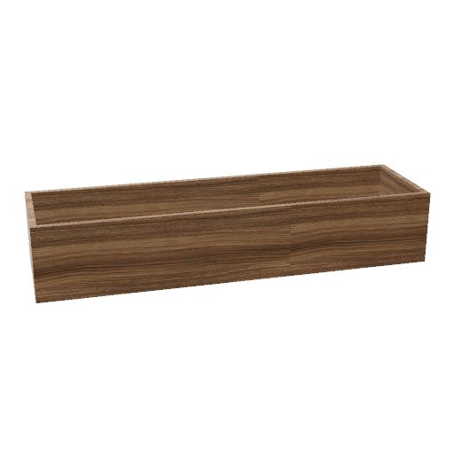 Plantenbak opzetunit voor kast 160 x 45 (Planten weergeven: Nee | Kleur: EP - Caramel Walnut)