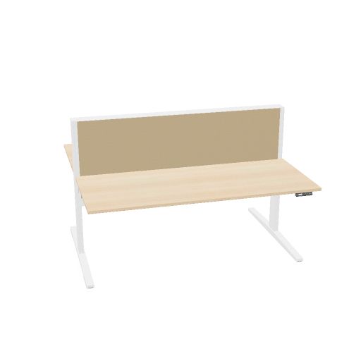 MAX T-Range 180x75cm + 180x75cm (duo bur (Pootkleur : Wit | Bladdecor: Gebleekt eiken | Range: 80 - Fiji | Kleur: 09 Catfish (YA300) | Priceclass: Stofgroep 1 | Verstelbaarheid: E-drive Zit-sta)