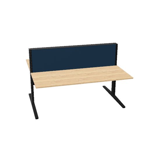 MAX T-Range 180x75cm + 180x75cm (duo bur (Pootkleur : Zwart | Bladdecor: Bardolino eiken | Range: 80 - Fiji | Kleur: 13 Gourami (YA306) | Priceclass: Stofgroep 1 | Verstelbaarheid: E-drive Zit-sta)