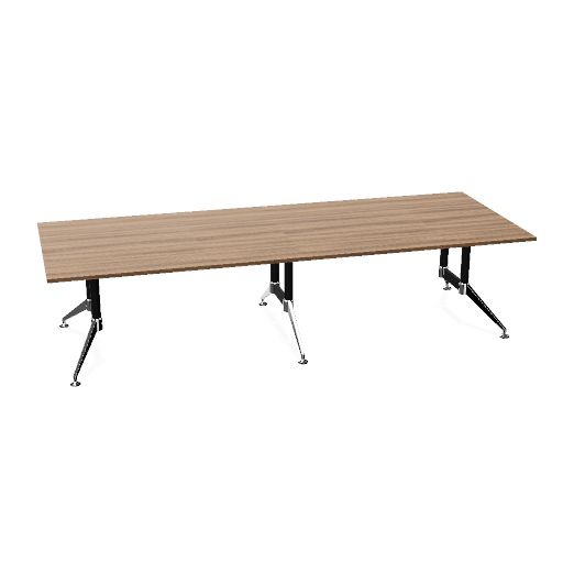 Conferenza 120x320 (Bladdecor: EP - Caramel Walnut | Poot kleur: Chroom)