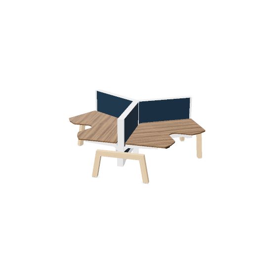 Max Hybrid 3x wing (Poot type: Hout | Pootkleur : Essen | Framekleur : Wit | Bladdecor: EP - Caramel Walnut | Range: 80 - Fiji | Kleur: 13 Gourami (YA306) | Priceclass: Stofgroep 1 | Verstelbaarheid: E-drive Zit-sta)