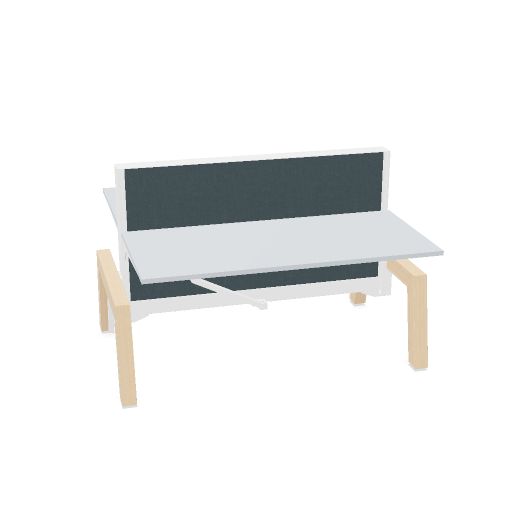 Max Hybrid 2x 160x75cm (Poot type: Hout | Pootkleur : Essen | Framekleur : Wit | Bladdecor: Grijs | Range: Harmony | Kleur: 601 | Priceclass: Stofgroep 1 | Verstelbaarheid: E-drive Zit-sta)