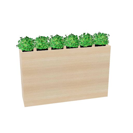 Plantenbak vrijstaand 160 x 45 (Planten weergeven: Ja | Kleur: Gebleekt eiken)