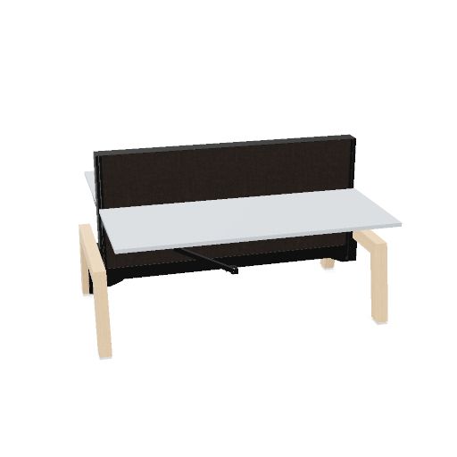 Max Hybrid 2x 180x75cm (Poot type: Hout | Pootkleur : Essen | Framekleur : Zwart | Bladdecor: Grijs | Range: Harmony | Kleur: 103 | Priceclass: Stofgroep 1 | Verstelbaarheid: Hoogte instelbaar)