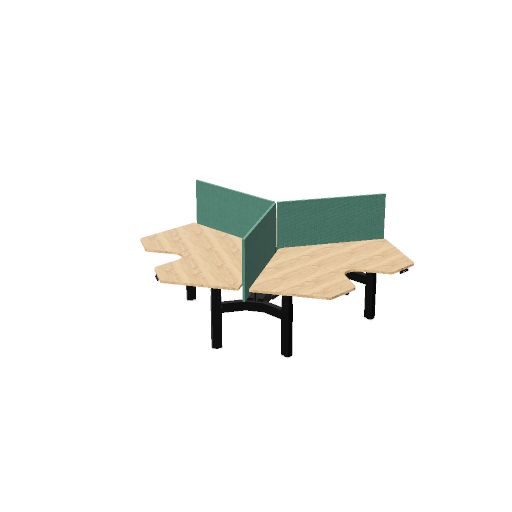 Wing 120 cm (3x) (Bladdecor: Bardolino eiken | Pootkleur : Zwart | Screen Type: EW - E-Panel wide (120cm) | Hoogte : 60cm | Framekleur : Geen kleur | Range: Rhapsody | Kleur: 602)