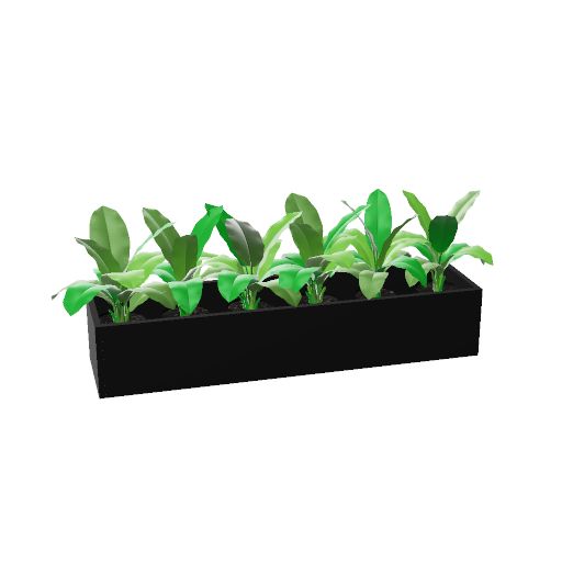 Plantenbak opzetunit voor kast 160 x 40 (Planten weergeven: Ja | Kleur: Zwart)