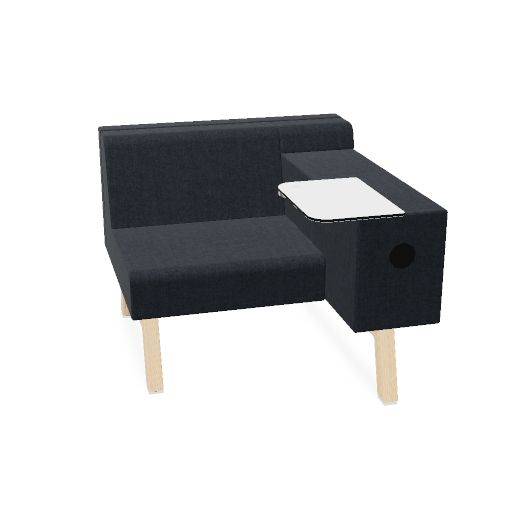 BizzClass Worktop Right - Low (Leg Colour: Hollands Essen | Manufacturer: Markant | Range: Harmony | Material Colour: 603 | Priceclass: Stofgroep 1 | Material Colour: 603 | Decor Colour: White)