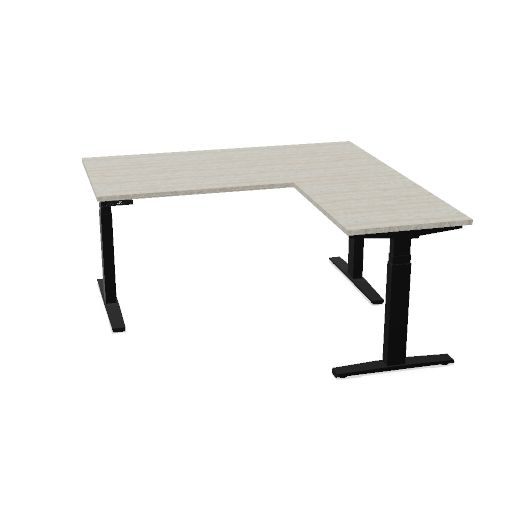 160x80cm + 60x80 aanbouw rechts (Bladdecor: CN - Ril eiken | Pootkleur : Zwart | Smartgutter)