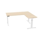 180x80cm + 60x80 aanbouw rechts (Bladdecor: Gebleekt eiken | Pootkleur : Wit)