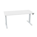 160x80cm (single bureau) (Bladdecor: Wit | Pootkleur : Zilver)