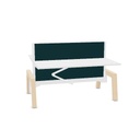 Max Hybrid 2x 160x75cm (Leg Type: K - Wood | Leg Colour: Ash | Frame Colour: 4 - White | Top color: K - White | Range: 80 - Fiji | Colour: 16 Pleco (YA313) | Priceclass: Fabric range 1 | Adjustabilty: Height adjustable)