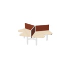 Wing 120 cm (3x) (Bladdecor: Gebleekt eiken | Pootkleur : Wit | Screen Type: MW - MyScreen wide (120cm) | Hoogte : 60cm | Framekleur : Wit | Range: Rhapsody | Kleur: 301)