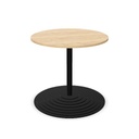 Tom Tom round column, round base, black, max. Ø120cm top (Top: Yes | Size: R080 Round top 80cm | Decor: N - Bardolino Oak)
