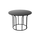 Cara Ø100x35h Occasional Table (Table Top Size: Round  Ø60 x 45h | Table Top Material: 18mm Laminate | Table Top Color: Black 3190 | Base Color: Black RAL 9005 | Dimension: W/H/D (mm): 600 / 450 / 620 | Country: Metric)