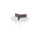 Wing 120 cm (3x) (Bladdecor: Grijs | Pootkleur : Wit | Screen Type: ES - E-Panel small (100cm) | Hoogte : 60cm | Framekleur : Geen kleur | Range: Harmony | Kleur: 100)