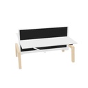 Max Hybrid 2x 180x75cm (Poot type: Hout | Pootkleur : Essen | Framekleur : Wit | Bladdecor: Wit | Range: Harmony | Kleur: 801 | Priceclass: Stofgroep 1 | Verstelbaarheid: E-drive Zit-sta)