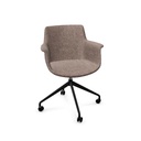 York Chair Swivel-wheels (Range: 4 - Harmony | Colour: 100 | Priceclass: Fabric range 1 | Frame colour: Black)