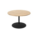 Tom Tom round column, round base, black, max. Ø120cm top (Top: Yes | Size: R120 Round top 120cm | Decor: DF - Natural Halifax Oak)