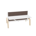Max Hybrid 2x 180x75cm (Poot type: Hout | Pootkleur : Essen | Framekleur : Wit | Bladdecor: Wit | Range: Harmony | Kleur: 100 | Priceclass: Stofgroep 1 | Verstelbaarheid: E-drive Zit-sta)