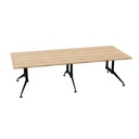 Conferenza 120x280 (Bladdecor: DF - Halifax Oak | Poot kleur: Zwart)