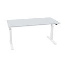 160x80cm (single bureau) (Bladdecor: Grijs | Pootkleur : Wit)