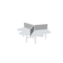 Wing 120 cm (3x) (Bladdecor: Grijs | Pootkleur : Wit | Screen Type: MW - MyScreen wide (120cm) | Hoogte : 56cm | Framekleur : Zilver | Range: 80 - Fiji | Kleur: 06 Oscar (YA307))