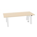 Max Hybrid Single 180x80cm (Poot type: Gelakt | Pootkleur : Wit | Framekleur : Wit | Bladdecor: Gebleekt eiken)