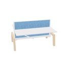 Max Hybrid 2x 180x75cm (Poot type: Hout | Pootkleur : Essen | Framekleur : Wit | Bladdecor: Wit | Range: Harmony | Kleur: 604 | Priceclass: Stofgroep 1 | Verstelbaarheid: Hoogte instelbaar)