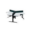 MAX T-Range wing 120cm (cluster van 3) (Pootkleur : Zwart | Bladdecor: Grijs | Range: 80 - Fiji | Kleur: 16 Pleco (YA313) | Priceclass: Stofgroep 1 | Verstelbaarheid: E-drive Zit-sta)