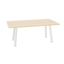 Workways Workways Meet! (Worktop colour: 0P - Bleached Oak | Legs: White)