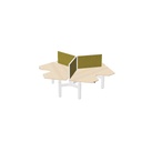 Wing 120 cm (3x) (Bladdecor: Gebleekt eiken | Pootkleur : Wit | Screen Type: MS - MyScreen small (100cm) | Hoogte : 60cm | Framekleur : Wit | Range: Harmony | Kleur: 401)