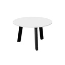 Hybrid tafel rond 120cm (Werkblad kleur: Wit | Pootkleur : Zwart (RAL 9005))