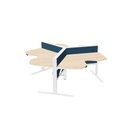 MAX T-Range wing 120cm (cluster van 3) (Pootkleur : Wit | Bladdecor: Gebleekt eiken | Range: 38 - Sapphire | Kleur: 603 Sapphire | Priceclass: Stofgroep 2 | Verstelbaarheid: E-drive Zit-sta)