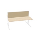 MAX T-Range 180x75cm + 180x75cm (duo bur (Pootkleur : Wit | Bladdecor: Gebleekt eiken | Range: 80 - Fiji | Kleur: 09 Catfish (YA300) | Priceclass: Stofgroep 1 | Verstelbaarheid: E-drive Zit-sta)