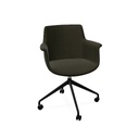 York stoel met draaionderstel met wielen (Range: Rhapsody | Kleur: 502 | Priceclass: Stofgroep 1 | Frame kleur: Zwart)